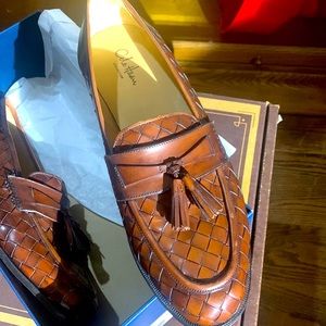 COLE HAAN NEW basketweave leather loafers